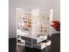 Verkgroup Organizator za nakit od pleksiglasa s ladicama od brušene kože