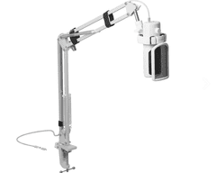 Genesis RADIUM 251 profesionalni mikrofon, 192kHz, USB-C, RGB, s držačem, bijeli