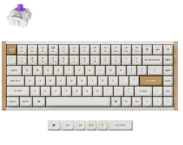 Keychron K2 HE bežična mehanička tipkovnica, aluminij, Gateron nebula magnetski prekidači, RGB, bijela (Special Edition) (K2H-Q1-UK)
