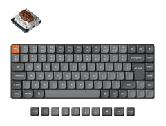 Keychron K3 Max bežična mehanička tipkovnica niskog profila, Gateron smeđi prekidači, RGB, siva (K3M-H3-UK)