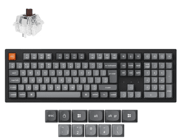 Keychron K10 Max bežična mehanička tipkovnica, smeđi prekidači, RGB, crna (K10M-H3-UK)