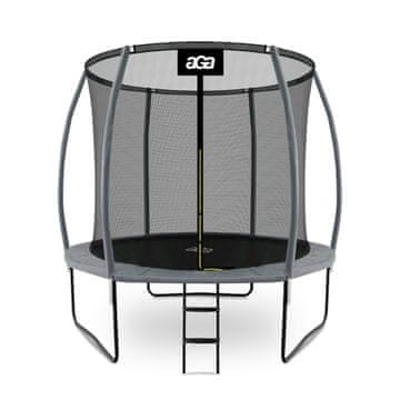 Aga SPORT EXCLUSIVE Trampolin 250 cm Siva + zaštitna mreža + ljestve