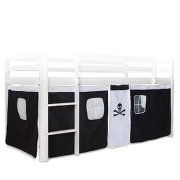 Homestyle4U Zavjesa za krevet 197x86x75 cm crna