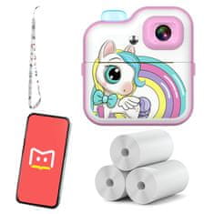Dexxer Dječja LCD instant kamera s printerom + 10 traka roza