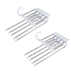 HOME & MARKER® Višenamjenska vješalica za hlače na 5 razina, ušteda prostora, metalna 1+1 set | S2MARTHANGER
