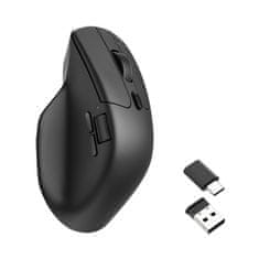 Keychron M6 miš, 1K, bežični, ultra tihi, PixArt, crni (M6S-A72)