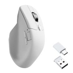 Keychron M6 miš, 1K, bežični, ultra tihi, PixArt, bijeli (M6S-B72)