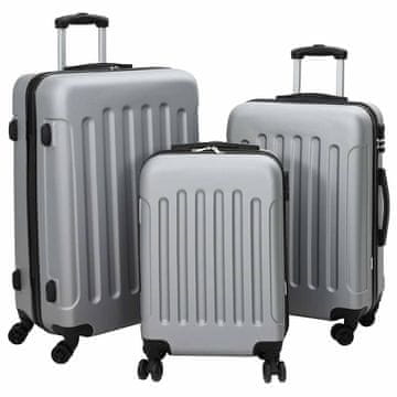 Vidaxl Kofer 3 pcs Srebrno 50 x 31 x 78 cm ABS plastika