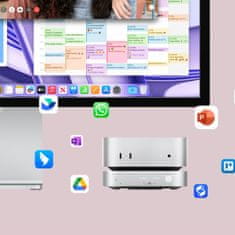 MiniLink 9in1 USB-C HUB adapter / docking stanica M.2 SSD, srebrna