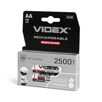 2 kom AA nikal-metal-hidridne baterije Videx set 1.2V 2500mAh HR6