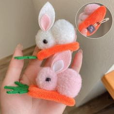 Nikcorp Uskršnje trake za glavu i ukosnice zečje uši, plišani set od 5 komada za djecu i odrasle, roza, bijela i siva boja