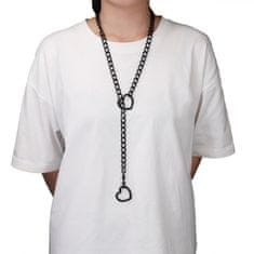 Nikcorp Ogrlica sa srcem ženska, punk gotički choker s privjeskom, crna boja, duljina 80 cm, moderan Y2K nakit od metalne legure