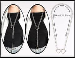 Nikcorp Ogrlica sa srcem ženska, punk gotički choker s privjeskom, crna boja, duljina 80 cm, moderan Y2K nakit od metalne legure