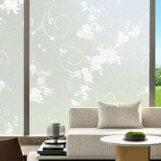 Nikcorp Folija za prozore mat bijela s uzorkom orhideje, privatnost i UV zaštita, statičko prianjanje bez ljepila, 60 x 400 cm