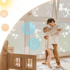 Nikcorp Folija za prozore mat bijela s uzorkom orhideje, privatnost i UV zaštita, statičko prianjanje bez ljepila, 60 x 400 cm