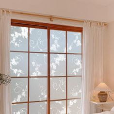 Nikcorp Folija za prozore mat bijela s uzorkom orhideje, privatnost i UV zaštita, statičko prianjanje bez ljepila, 60 x 400 cm