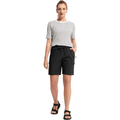 Nikcorp Ženske cargo kratke hlače sportske za trekking i trening, lagane i brzosušeće, sa šest džepova, crne boje, veličina M