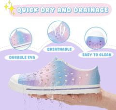 Nikcorp Cipele za vodu za djecu, zatvorene natikače od EVA gume, protuklizne, brzosušeće, šarene, veličina 20 EU, za plažu i bazen