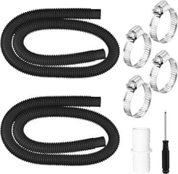 Nikcorp Crijevo za bazensku pumpu 32 mm, set 2 komada, duljina 150 cm, fleksibilna cijev s metalnim obujmicama i adapterom, bijela