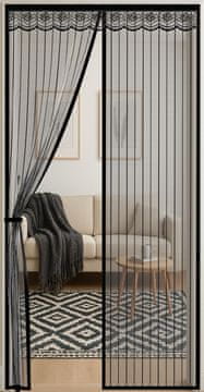 Nikcorp Magnetska mreža protiv komaraca za balkonska vrata, crna, 95x210 cm, poliester s Oeko-Tex certifikatom i 18 parova magneta