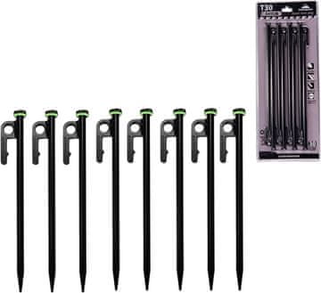 Nikcorp Čelični klinovi za šatore od kovanog čelika, sidra za tvrdu i kamenitu podlogu, duljina 30 cm, set od 6 komada