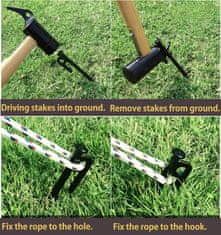 Nikcorp Čelični klinovi za šatore od kovanog čelika, sidra za tvrdu i kamenitu podlogu, duljina 30 cm, set od 6 komada