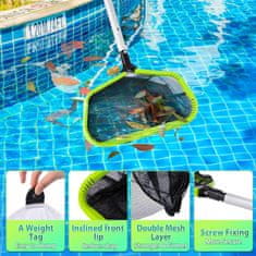 Nikcorp Mrežica za čišćenje bazena duboka i dvoslojna, ojačani aluminijski okvir, univerzalna najlonska mreža za lišće i nečistoće