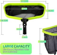 Nikcorp Mrežica za čišćenje bazena duboka i dvoslojna, ojačani aluminijski okvir, univerzalna najlonska mreža za lišće i nečistoće