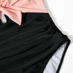 Nikcorp Jednodijelni kupaći kostim ženski s push-up efektom, oblikujući dizajn s naborima za trbuh, V-izrez, ružičasti, veličina S