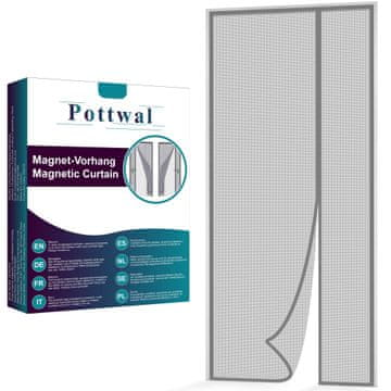 Nikcorp Magnetna mreža za vrata protiv insekata, bočno otvaranje, zaštitna zavjesa od nanovlakana, siva, 85 x 220 cm, s magnetima