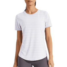 Nikcorp Ženska majica za jogu i trening, sportska majica kratkih rukava, brzosušeća i prozračna, bijela boja, veličina XS
