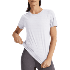 Nikcorp Ženska majica za jogu i trening, sportska majica kratkih rukava, brzosušeća i prozračna, bijela boja, veličina XS
