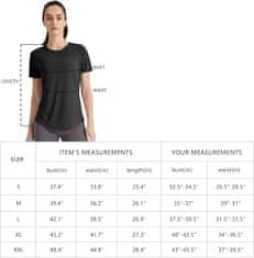 Nikcorp Ženska majica za jogu i trening, sportska brzosušeća majica kratkih rukava, prozračna, crna boja, veličina XL