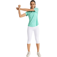 Nikcorp Ženska sportska majica za jogu i fitness, kratki rukav, brzosušeći materijal, prozračna, okrugli izrez, zelena, veličina S