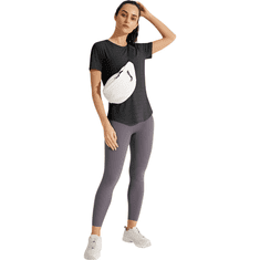 Nikcorp Ženska majica za jogu i trening, sportska brzosušeća majica kratkih rukava, prozračna, crna boja, veličina XL