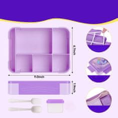 Nikcorp Kutija za ručak i termo torba za djevojčice, set za školu, 6 pretinaca, bento lunchbox 1330 ml, pribor za jelo, ružičasta