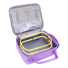 Nikcorp Kutija za ručak i termo torba za djevojčice, set za školu, 6 pretinaca, bento lunchbox 1330 ml, pribor za jelo, ružičasta