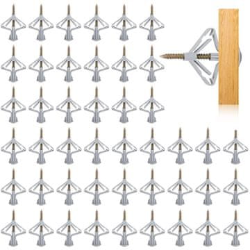 Nikcorp Leptir tiple za gips-kartonske ploče s vijcima od nehrđajućeg čelika, set 100 komada, 13 x 35 mm, za suhu gradnju i šuplje zidove