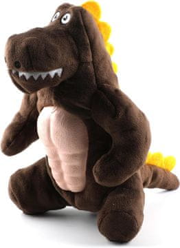 Nikcorp Plišana igračka za pse Dinosaur 20 cm, interaktivna zvučna žvakalica s piskalicom i šuškavim elementima, za njegu zubi i desni