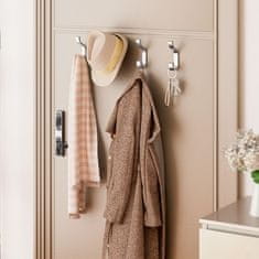 Nikcorp Zidna vješalica za odjeću, set 6 komada, metalna kuka nosivosti 16 kg, otporna na koroziju, srebrna boja, za kupaonicu i hodnik