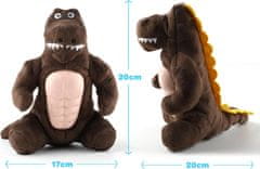 Nikcorp Plišana igračka za pse Dinosaur 20 cm, interaktivna zvučna žvakalica s piskalicom i šuškavim elementima, za njegu zubi i desni