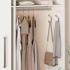 Nikcorp Zidna vješalica za odjeću, set 6 komada, metalna kuka nosivosti 16 kg, otporna na koroziju, srebrna boja, za kupaonicu i hodnik