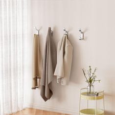 Nikcorp Zidna vješalica za odjeću, set 6 komada, metalna kuka nosivosti 16 kg, otporna na koroziju, srebrna boja, za kupaonicu i hodnik