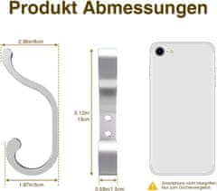 Nikcorp Zidna vješalica za odjeću, set 6 komada, metalna kuka nosivosti 16 kg, otporna na koroziju, srebrna boja, za kupaonicu i hodnik