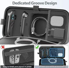 Nikcorp Zaštitna torbica za Nintendo Switch 2, velika putna torba, tvrda EVA futrola, 28 utora za igre, prostor za pribor, crna