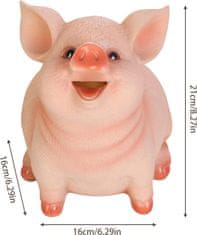 Nikcorp Kasica prasica za novac velika ružičasta figura od smole 21 cm, edukativna štednja za djecu s otvorom na dnu i njušci