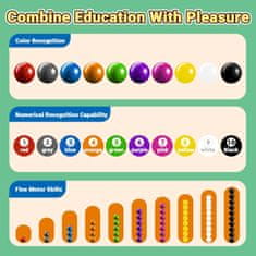 Nikcorp Magnetska motorička ploča Montessori drveni labirint Dinosaur za učenje boja i brojeva, edukativna igračka za djecu