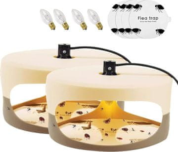 Nikcorp Ljepljiva zamka za buhe, komarce i kukce, svjetlosna lampa protiv nametnika, set od 2 komada, ekološka i netoksična zaštita dtf