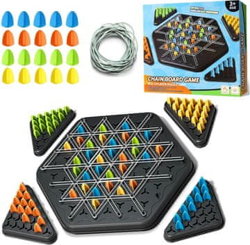 Nikcorp Triggle strateška društvena igra s gumicama, 3D logička mozgalica za djecu i odrasle, razvojna igra za cijelu obitelj