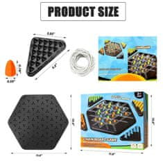 Nikcorp Triggle strateška društvena igra s gumicama, 3D logička mozgalica za djecu i odrasle, set s pločom i pijunima, ABS plastika